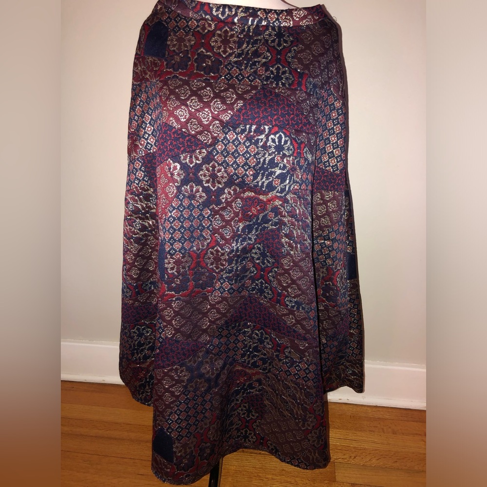 HD in Paris Floor Length A-line Burgundy and Navy skirt